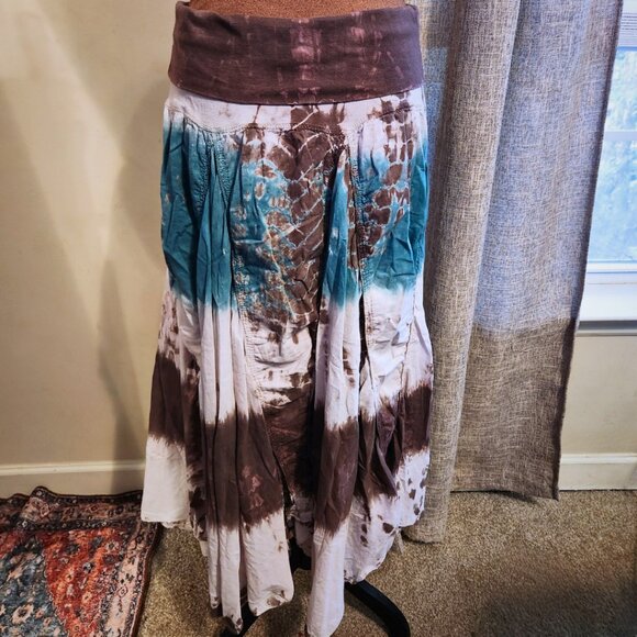 Baba Indian Handcrafted Tie-Dye Maxi Skirt | Tulip Hem & Boho Style | Size M - Picture 3 of 13